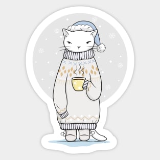 Tea break and sweater weather are perfect together Sticker